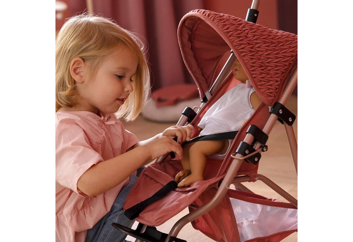 howa Puppenbuggy Grace - Ziegelrot, Gesteppt, Metallrahmen - Bild 5