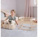 howa Puppenwiege miniflowers Holz mit Seegras-Korb Apricot Bild 4