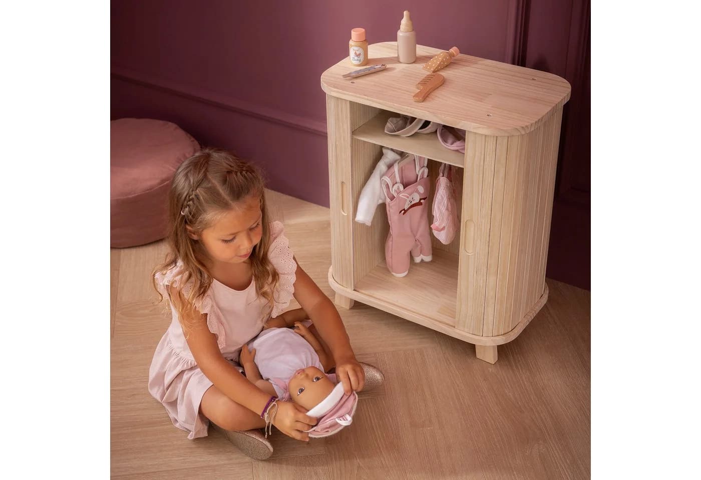 howa Puppenkleiderschrank grace Holz mit Schiebetüren - Bild 5
