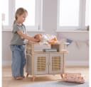 howa Puppenwickeltisch miniflowers Holz mit Puppenschrank und Sitz Bild 5