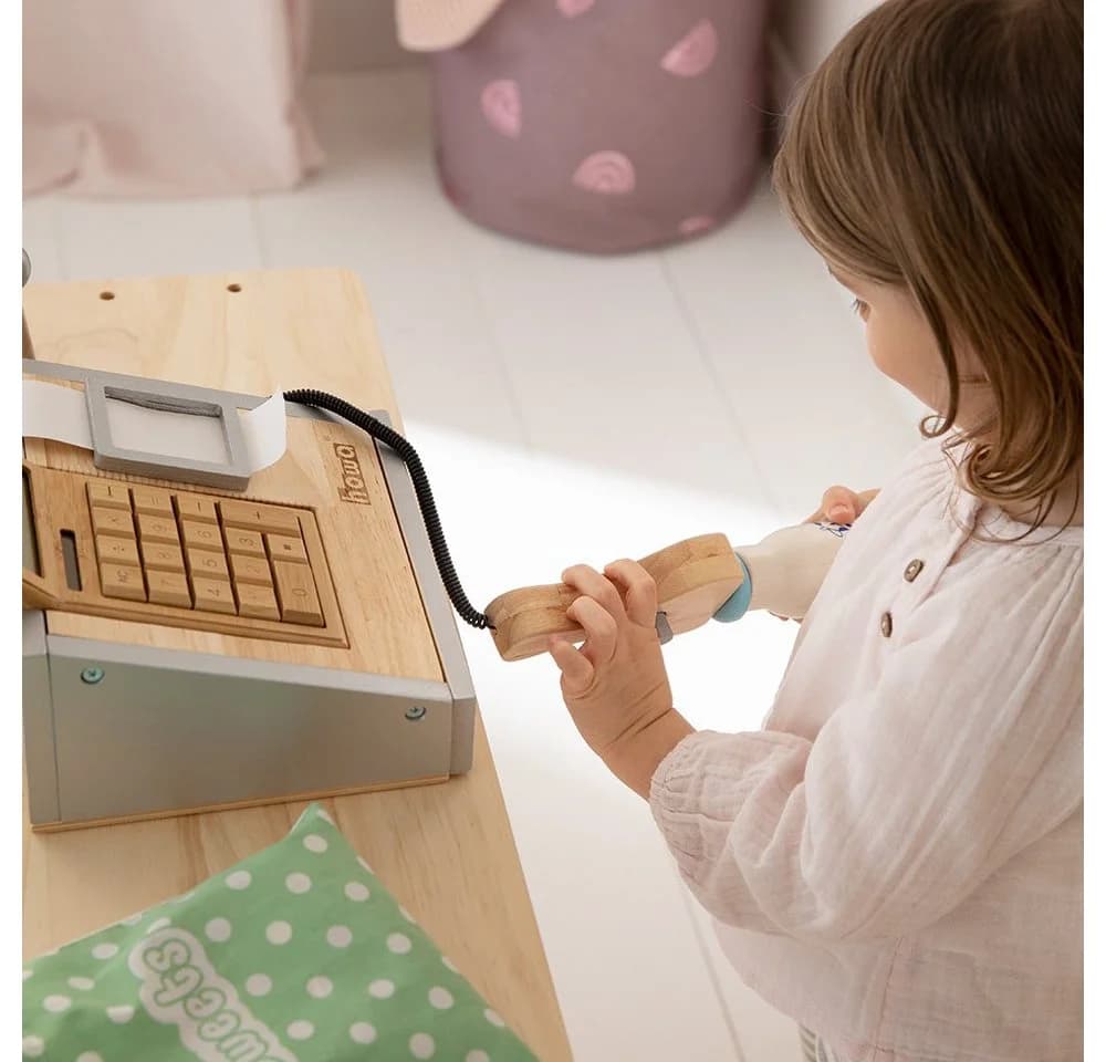 howa Spielkasse aus Holz mit Taschenrechner und Spielgeld - Bild 5