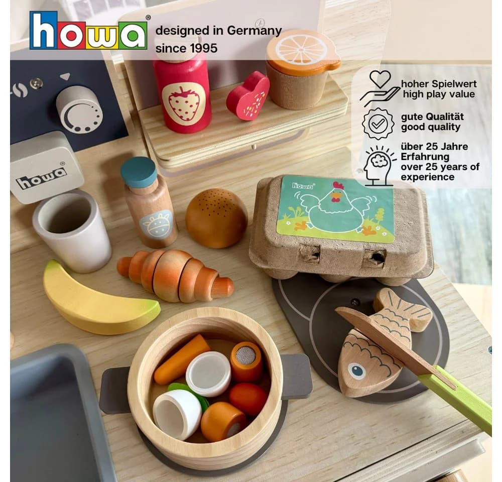 howa Spiellebensmittel-Set 25-teilig Holz mit Tasche - Bild 4