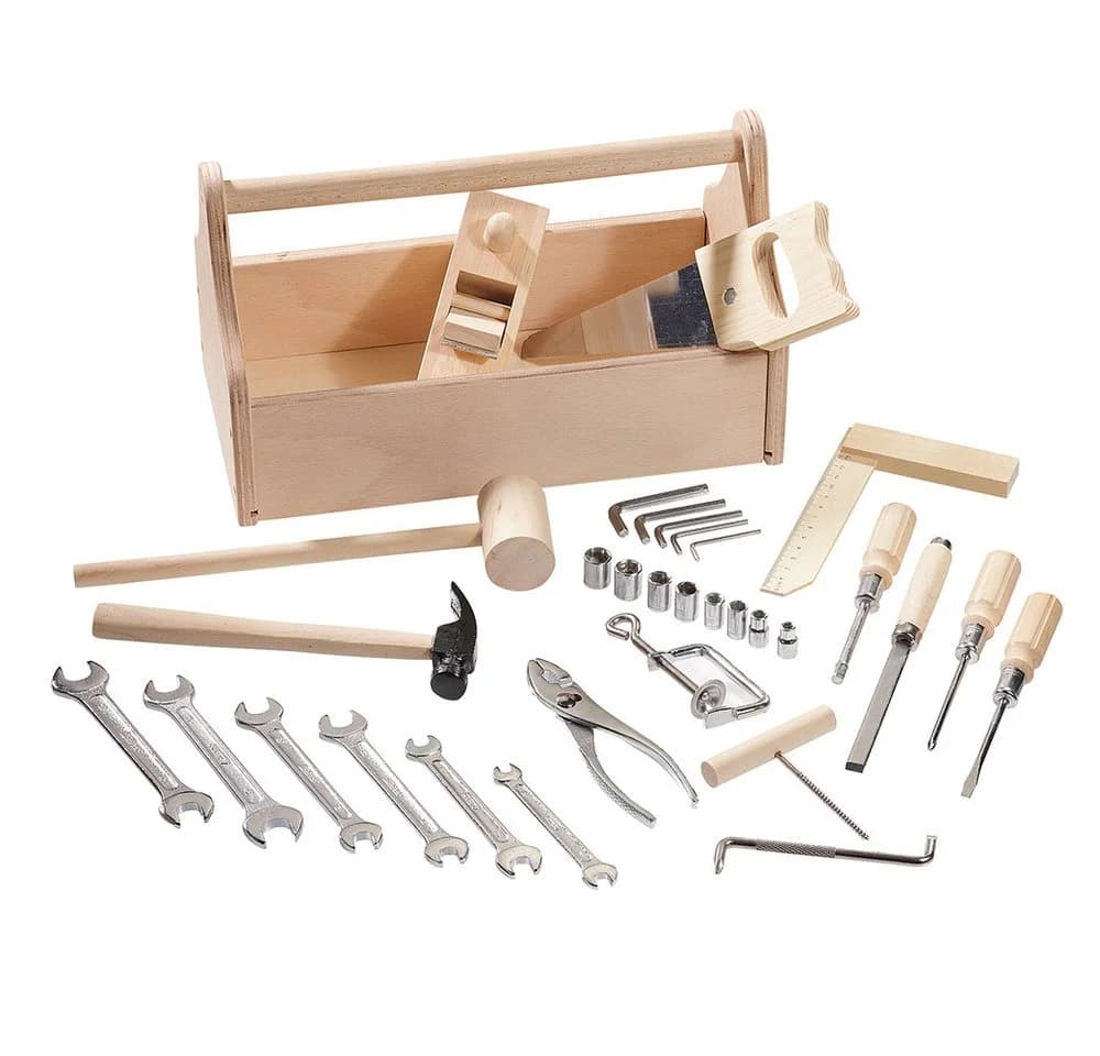 howa Spielwerkbank Kinderwerkbank aus Holz mit Werkzeugkiste und 32 tlg. Werkzeugset - Bild 3