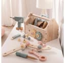 howa Spielwerkzeugkoffer 45-tlg. Hartholz Kinderwerkzeugkasten Bunt Bild 3
