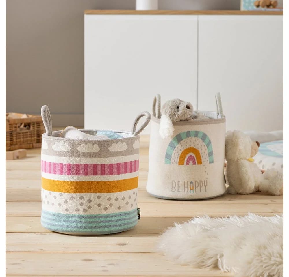 howa Aufbewahrungskorb be happy Spielzeugkorb Kinderzimmer beige Baumwolle Strick - Bild 3