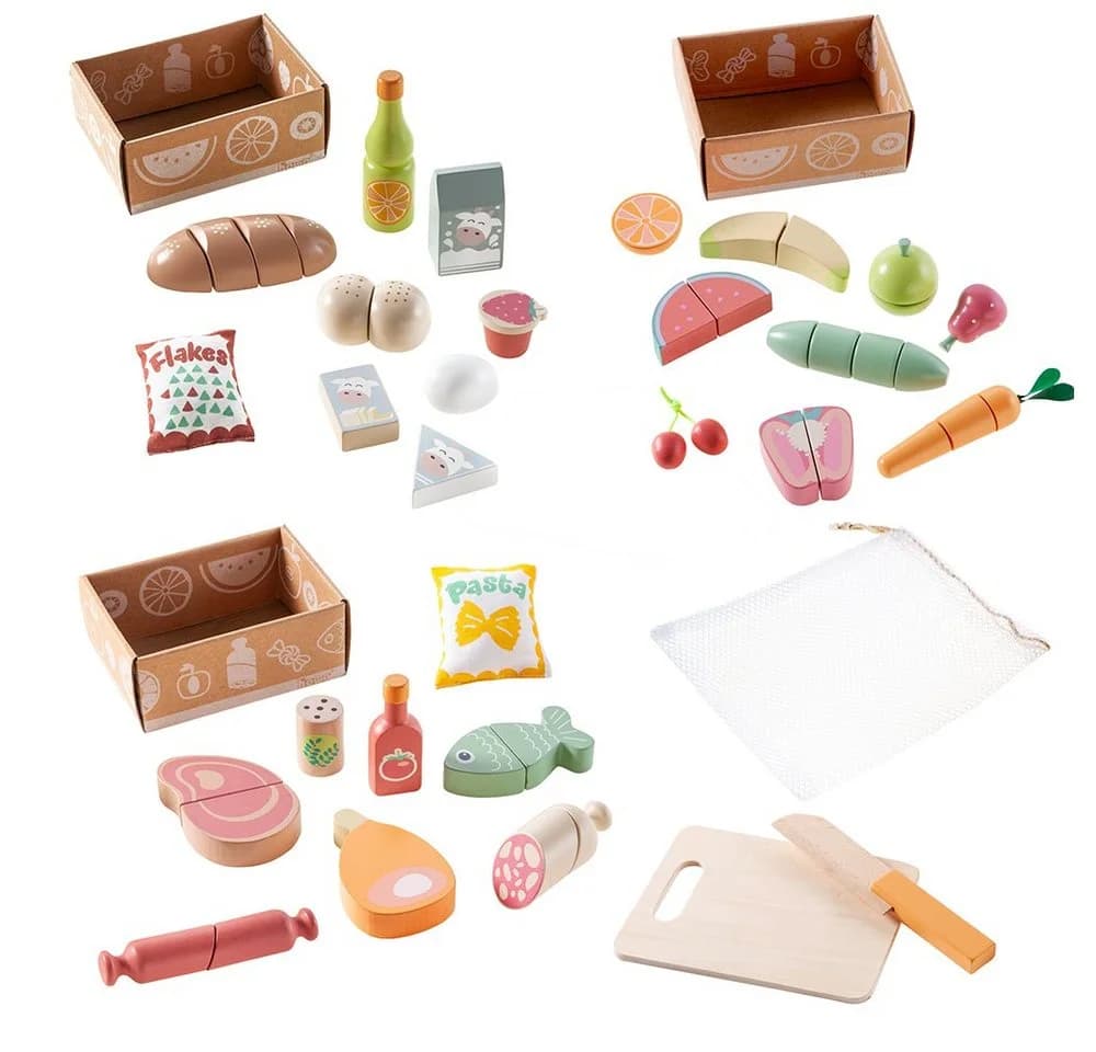 howa Spiellebensmittel-Set 32-tlg. Holz Spielzeug Zubehör für Kaufladen und Kinderküche - Bild 2