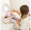 howa Schminktisch für Kinder aus Holz mit 8-tlg. Zubehör & Herzaufklebern Rosa Bild 5