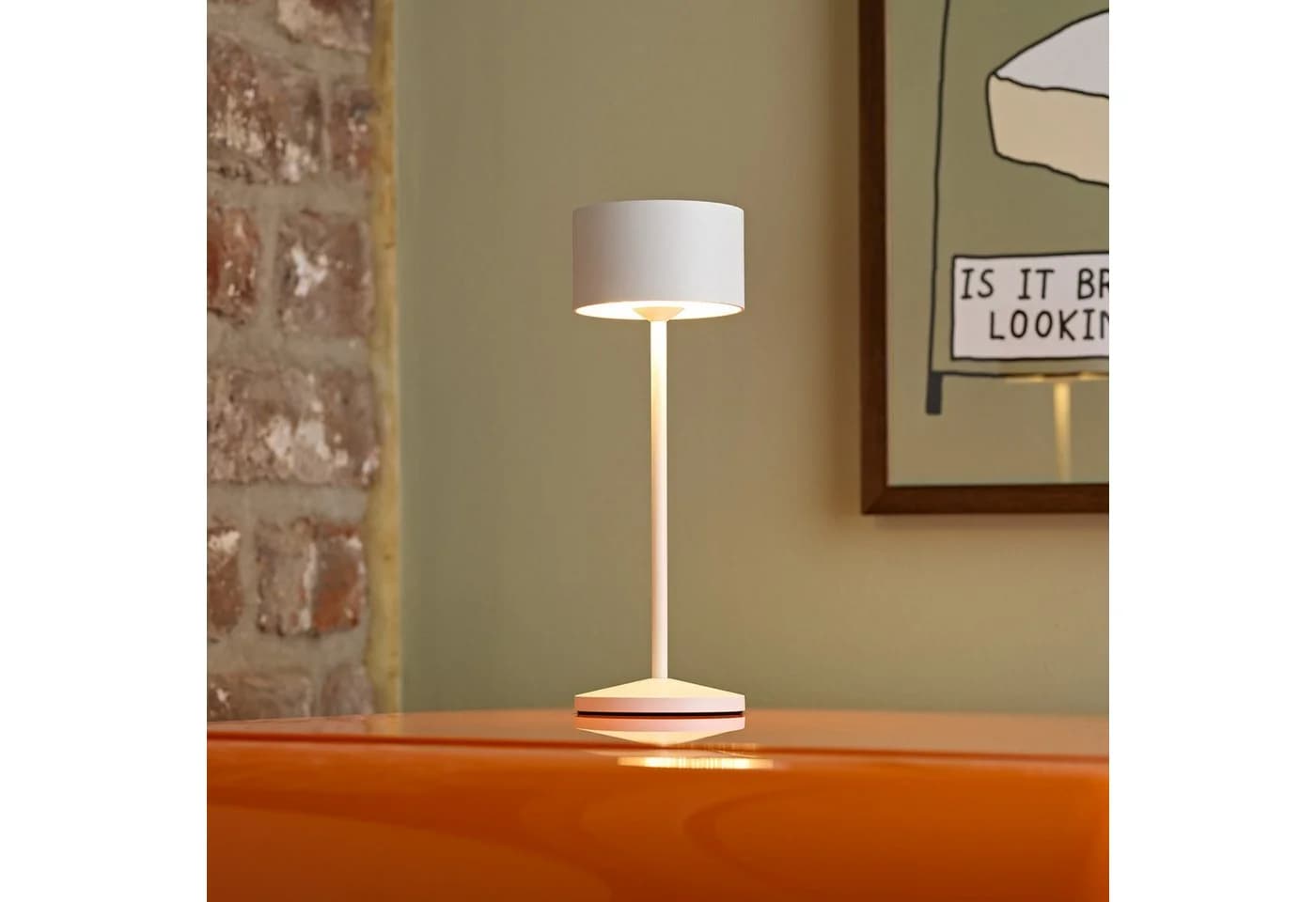 Sigor LED-Akku-Tischlampe Veluna, weiß, Höhe 25 cm, IP44, dim, CCT - Bild 4