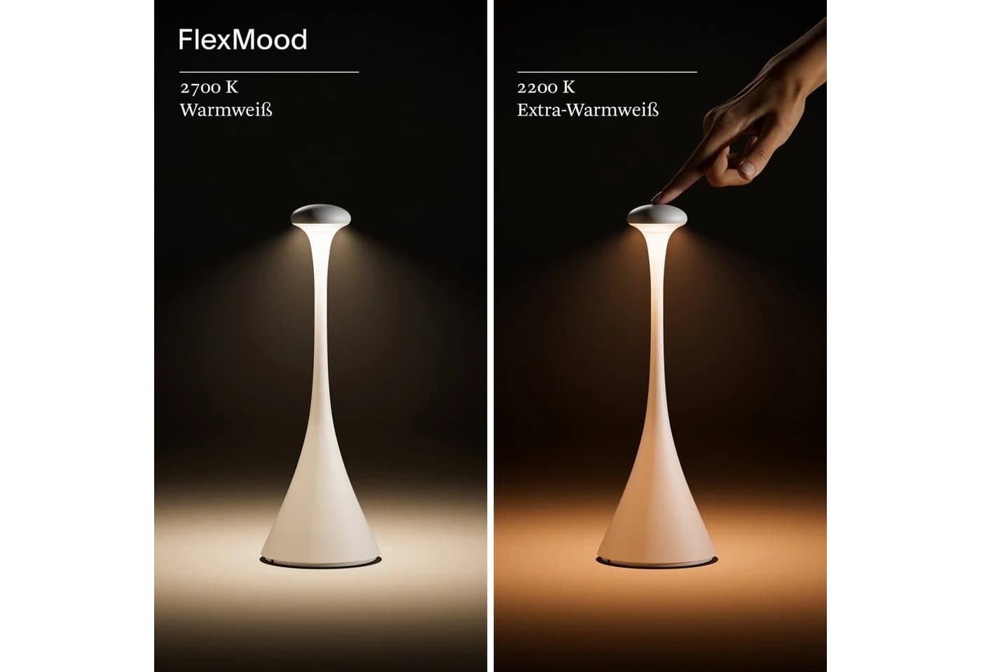 SIGOR LED Tischleuchte NUDROP Akku Dimmbar Dünenbeige Warmweiß - Bild 3