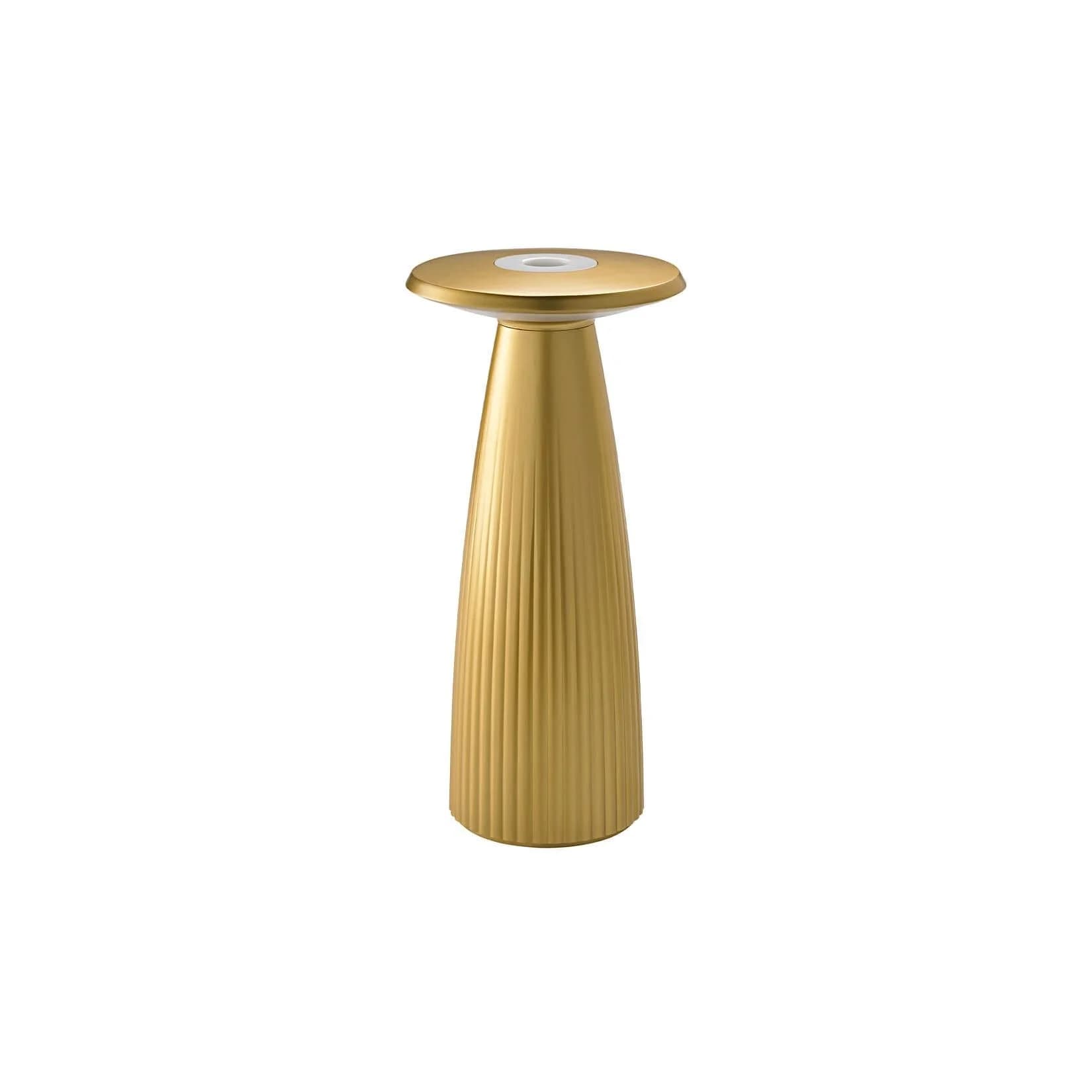 SIGOR Blumenvase Akku-Tischleuchte LED Nuflair 24cm Flex-Mood IP54 USB-C dimmbar Goldfarben