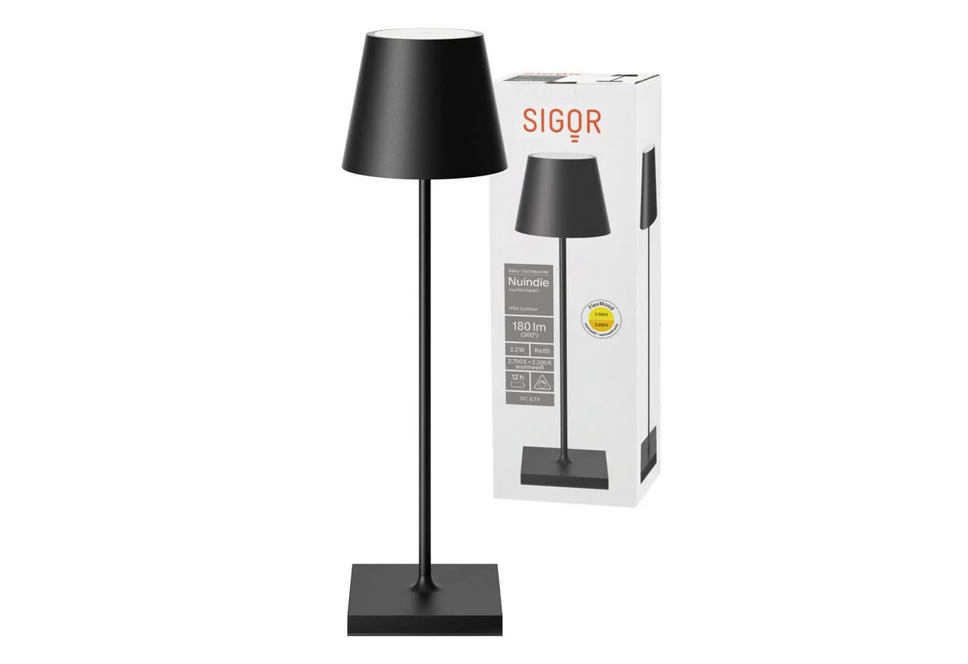 SIGOR LED Tischleuchte Akku Dimmbar Warmweiß IP54 - Bild 2
