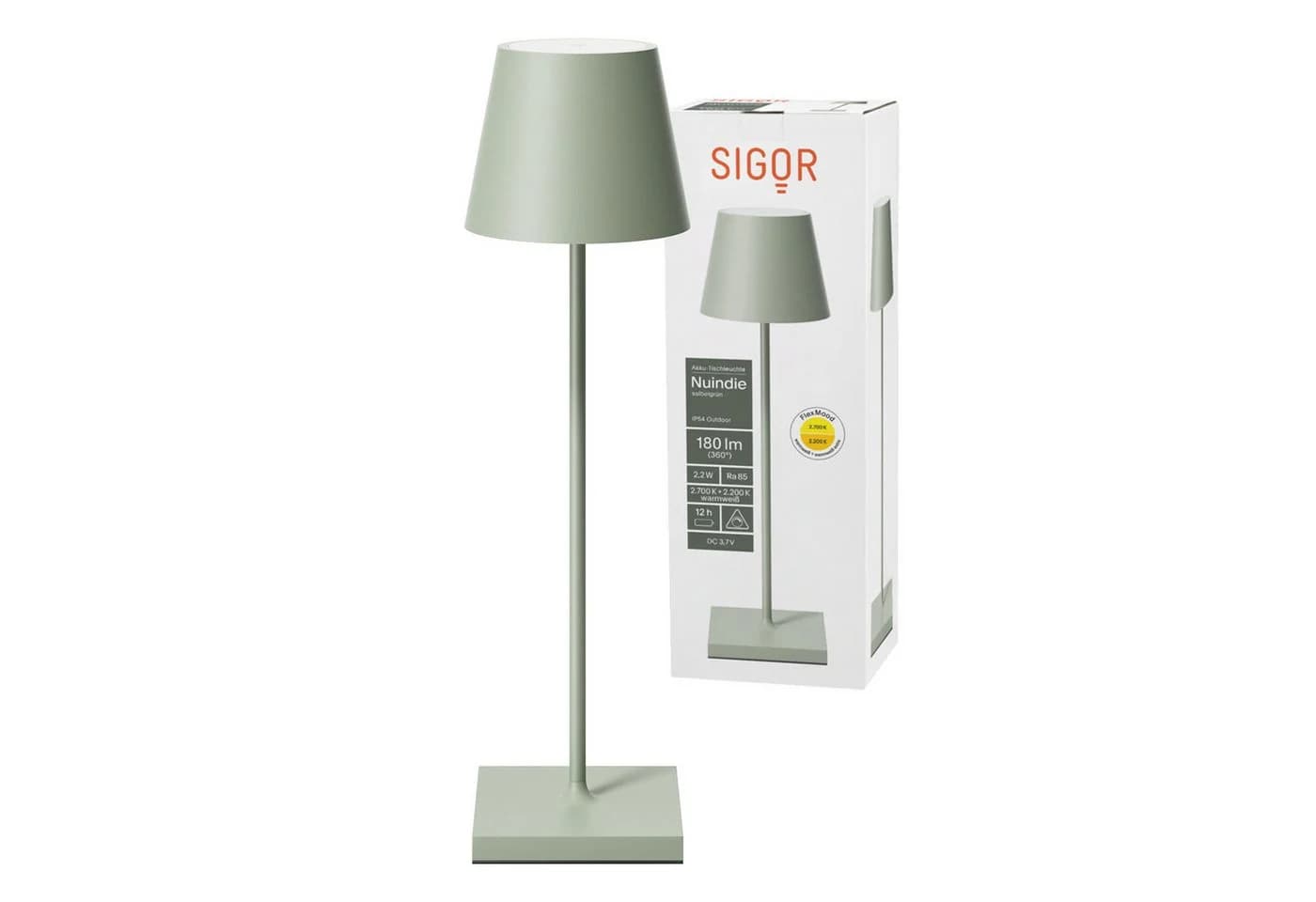 Sigor Akku-Tischleuchte NUINDIE USB-C Salbeigrün - Bild 2