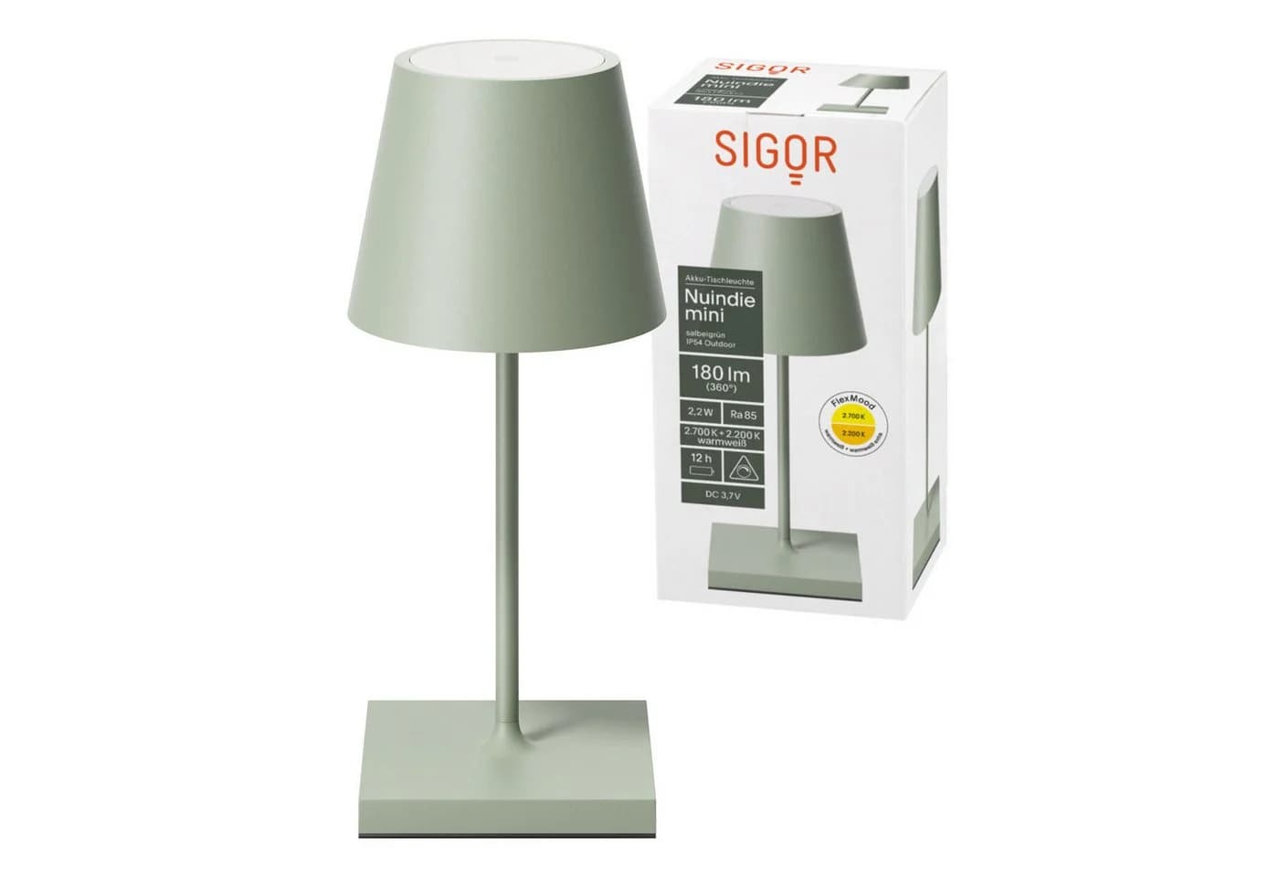 Sigor Akku-Tischleuchte NUINDIE USB-C Mini Salbeigrün - Bild 2