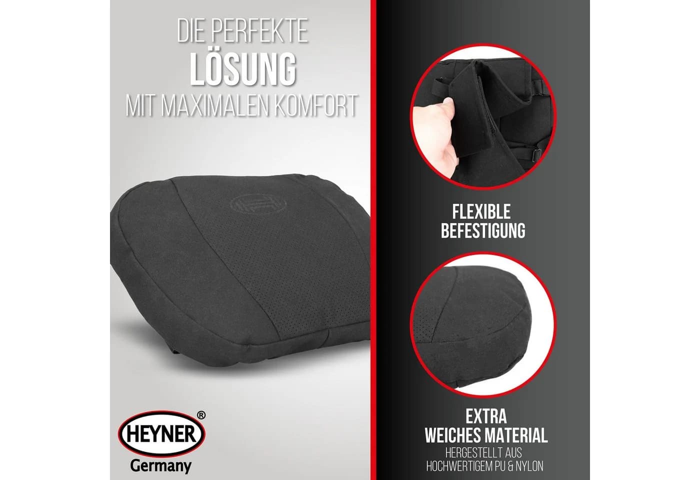 HEYNER Lagerungskissen Schwarz - Ergonomisch & Super Soft abnehmbar - Bild 5
