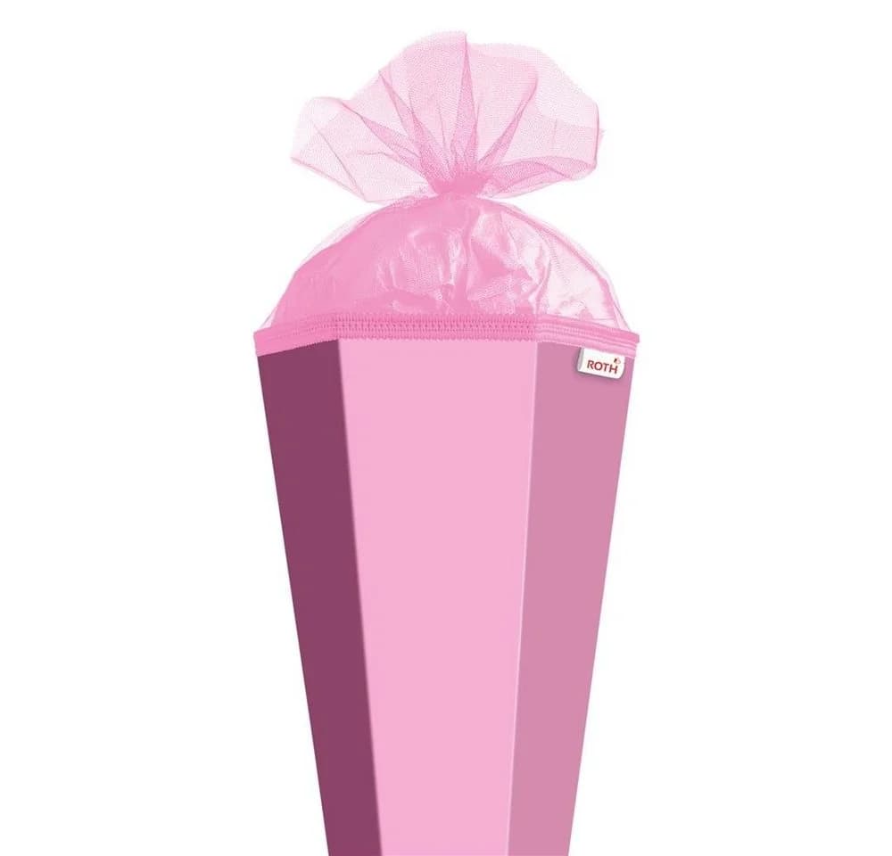Roth Schultüte Rosa 85 cm Sechseckig mit Tüllverschluss - Bild 2