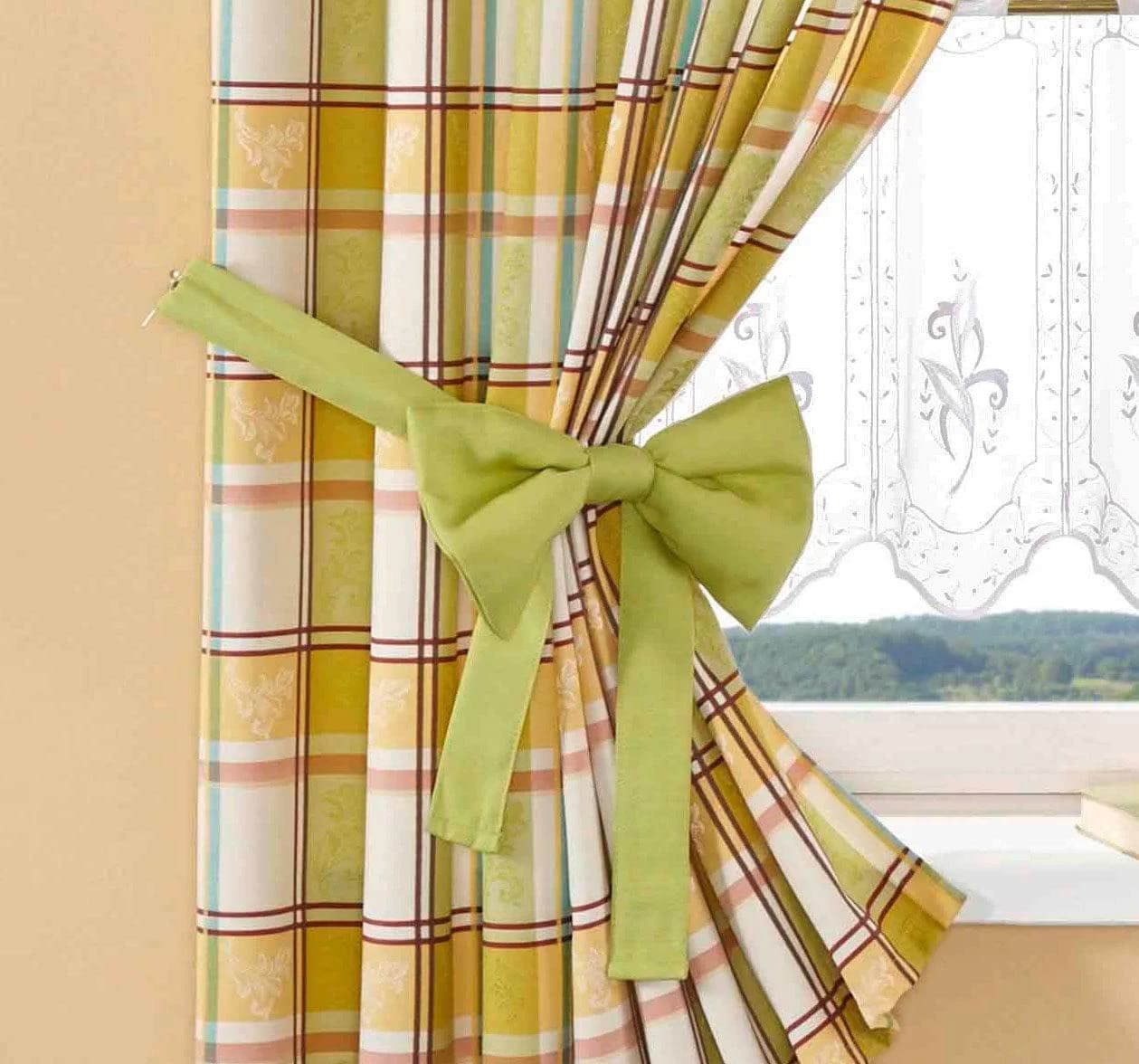 Raffhalter Stickereien Plauen Dolche Grün Polyester 130cm