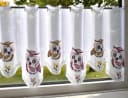 Stickereien Plauen Gardine Eulen Rosa-Braun Voile Bestickt Bild 1