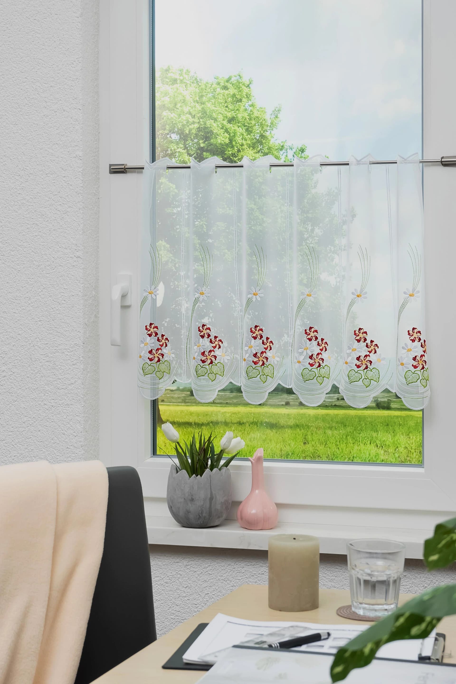 Panneau STICKEREIEN PLAUEN "Klara" Gr. 2 Grün Voile Polyester