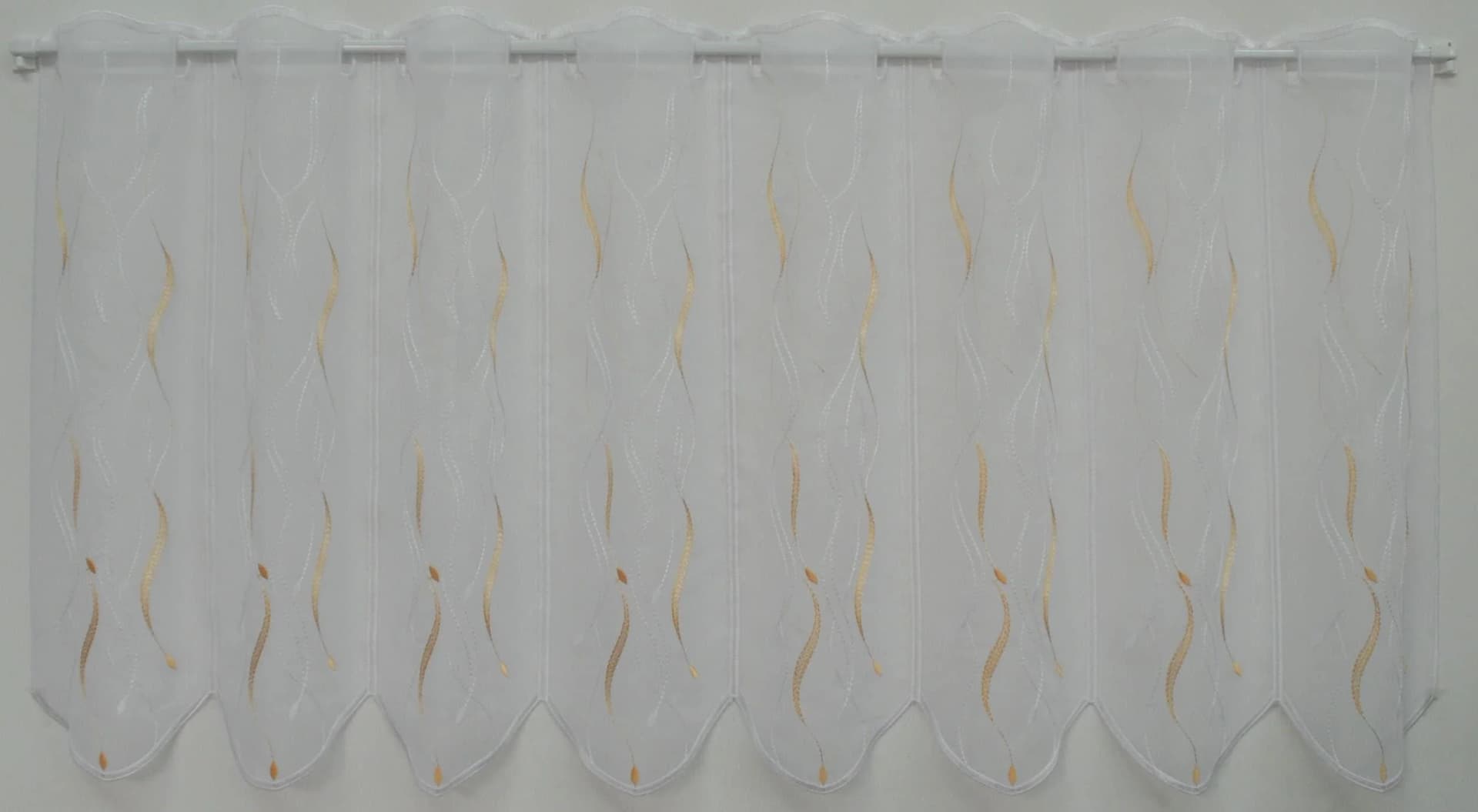 Scheibengardine STICKEREIEN PLAUEN "Pescara" Gr. 10, weiß/beige, Voile, Polyester