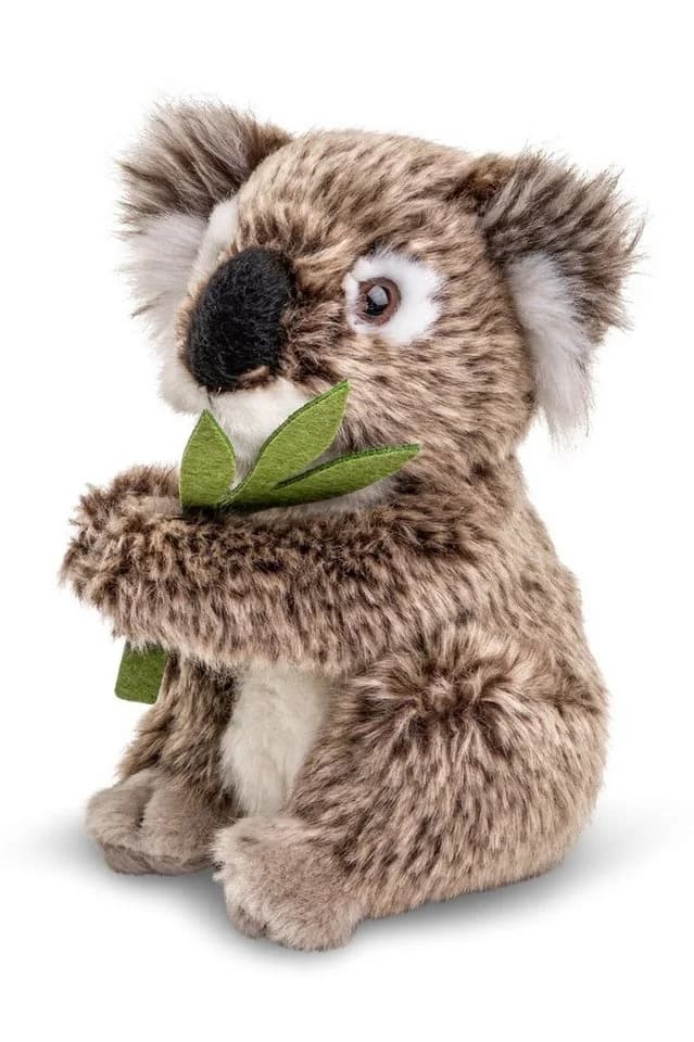 Uni-Toys Kuscheltier Koala mit Blatt, sitzend - 16 cm - Plüschtier, 100 % recyceltes Füllmaterial - Bild 2
