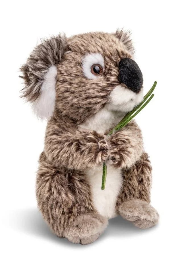 Uni-Toys Kuscheltier Koala mit Blatt, sitzend - 16 cm - Plüschtier, 100 % recyceltes Füllmaterial - Bild 3