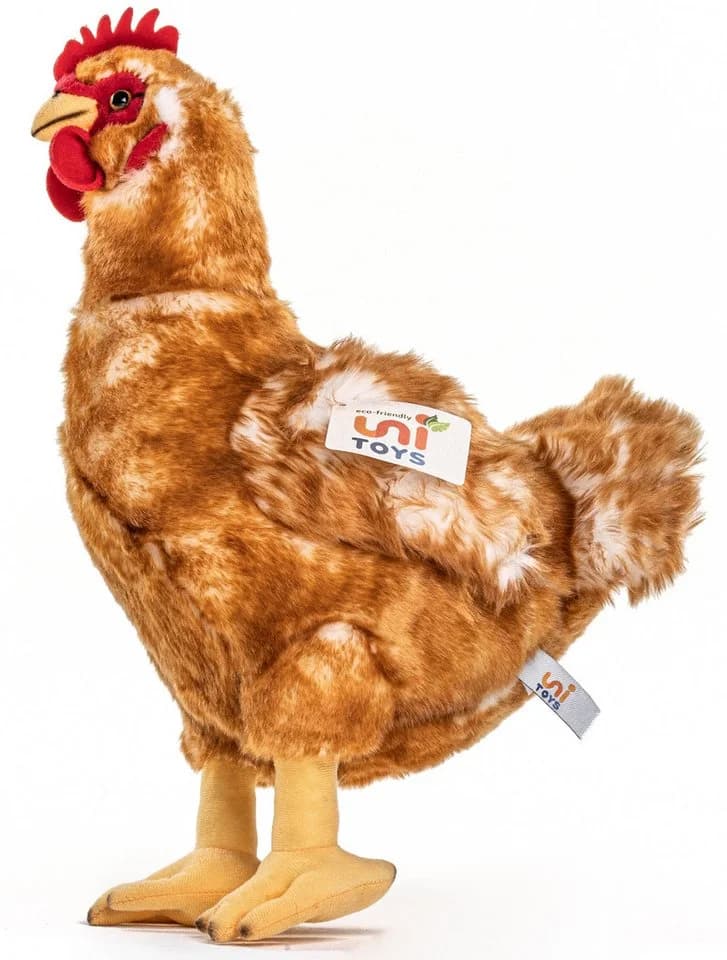 Uni-Toys Kuscheltier Henne braun 37 cm Plüsch-Huhn
