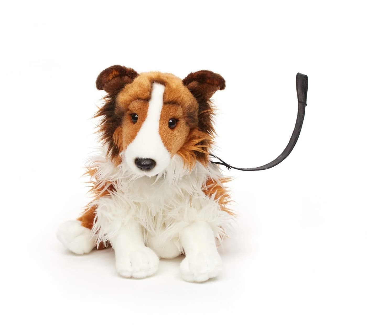 Uni-Toys Kuscheltier Langhaarcollie mit Leine - 27 cm - Plüsch-Hund