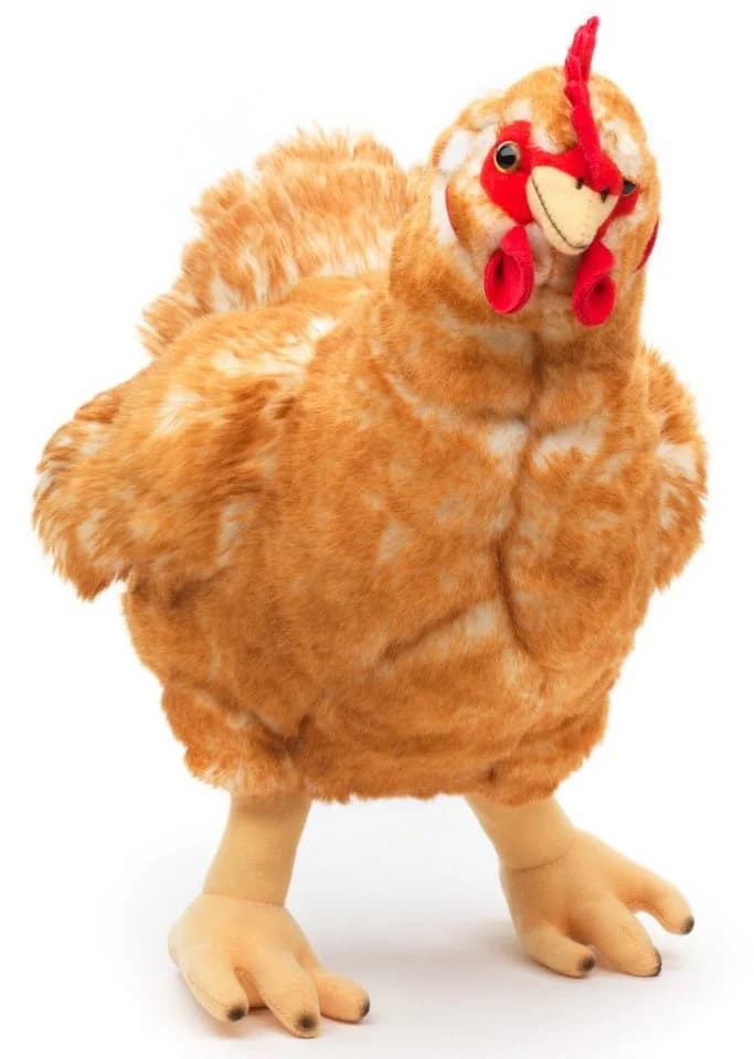 Uni-Toys Kuscheltier Henne mit Ei - 37 cm Plüsch-Huhn Braun