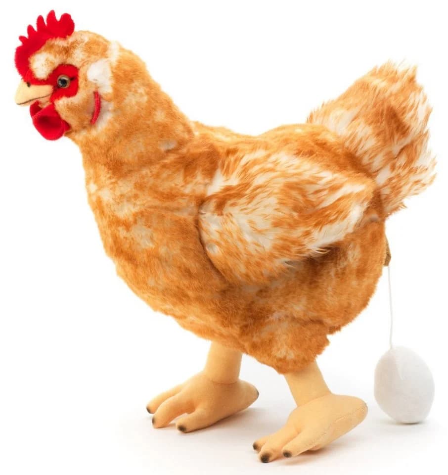 Uni-Toys Kuscheltier Henne mit Ei - 37 cm Plüsch-Huhn Braun - Bild 2