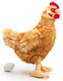 Uni-Toys Kuscheltier Henne mit Ei - 37 cm Plüsch-Huhn Braun Bild 3