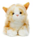 Uni-Toys Kuscheltier Katze mit Stimme (braun-weiß) - 20 cm - Plüsch, Plüschtier, zu 100 % recyceltes Füllmaterial Bild 1