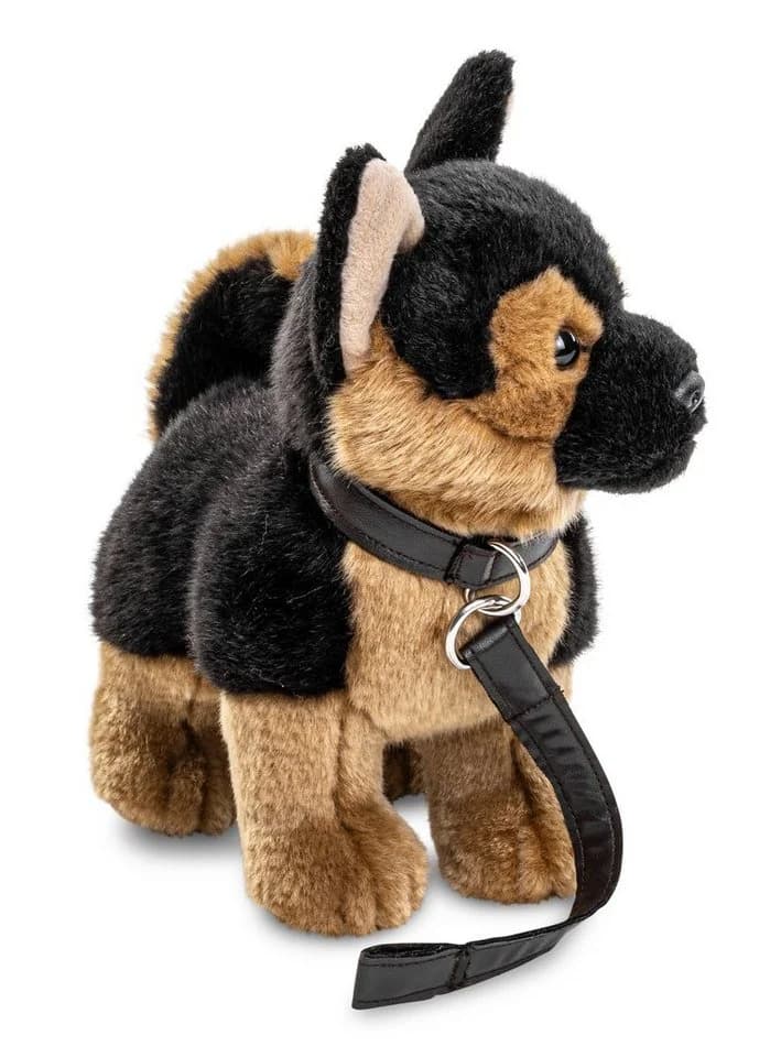 Uni-Toys Kuscheltier Dt. Schäferhund mit Leine, stehend - 27 cm - Plüsch-Hund