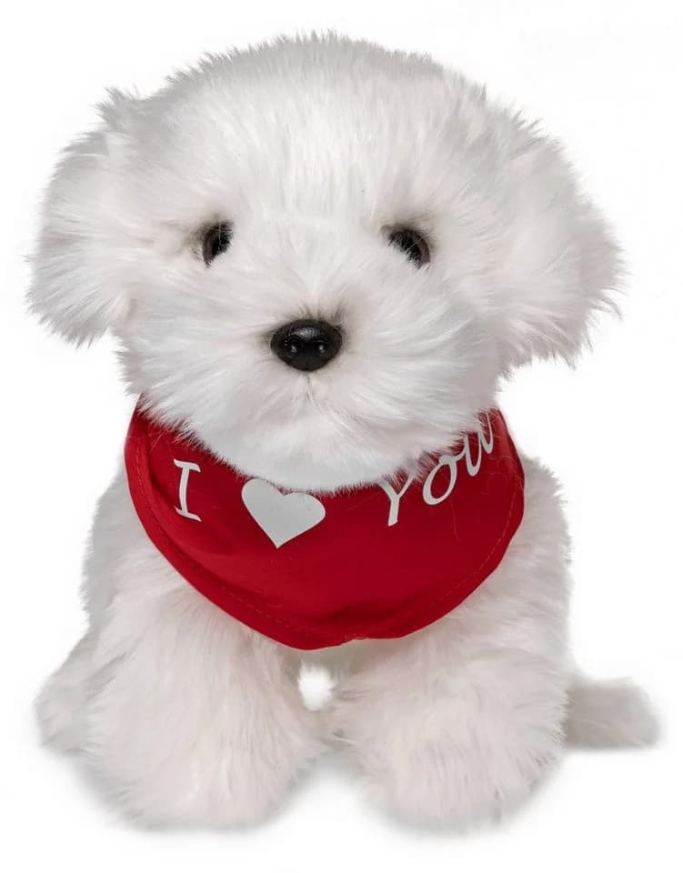 Uni-Toys Malteser Hund Kuscheltier "I Love You" 26 cm Plüschtier 100% Recyceltes Füllmaterial - Bild 2