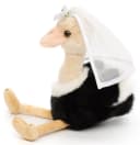 Uni-Toys Kuscheltier Strauß mit Braut-Schleier Weiss 28 cm Bild 3