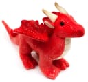 Uni-Toys Kuscheltier Drache Rot Leder-Look Plüschtier Bild 1