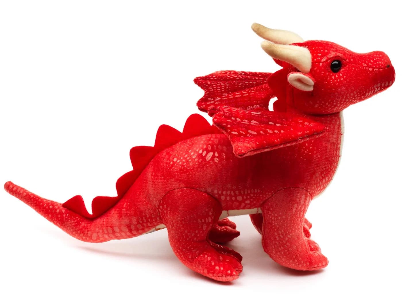 Uni-Toys Kuscheltier Drache Rot Leder-Look Plüschtier - Bild 4