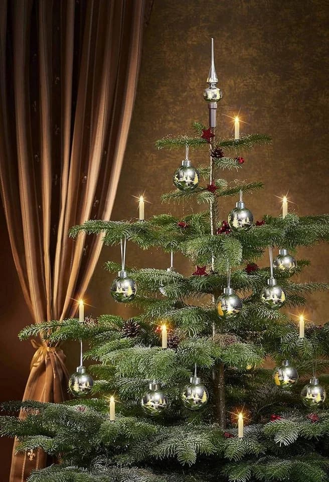 BONETTI Weihnachtskugel-Set 6-tlg. Chrom LED Echtglas