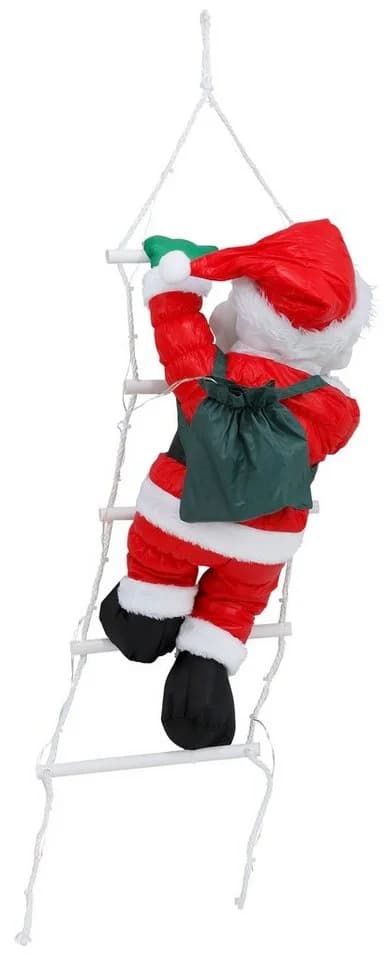 BONETTI LED Dekofigur Weihnachtsmann kletternd mit Leiter RGB