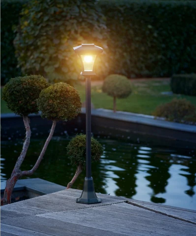 LED Außen-Stehlampe IC GARDENSTYLE Solarlaterne 120 cm Schwarz - Bild 4