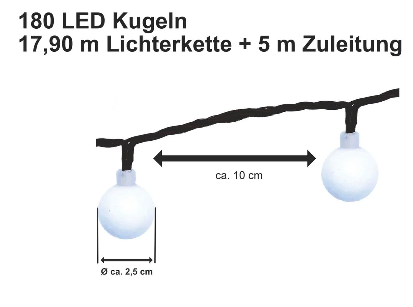 BONETTI Lichterkette XXL 180-flammig Bunt IP44 LED - Bild 4