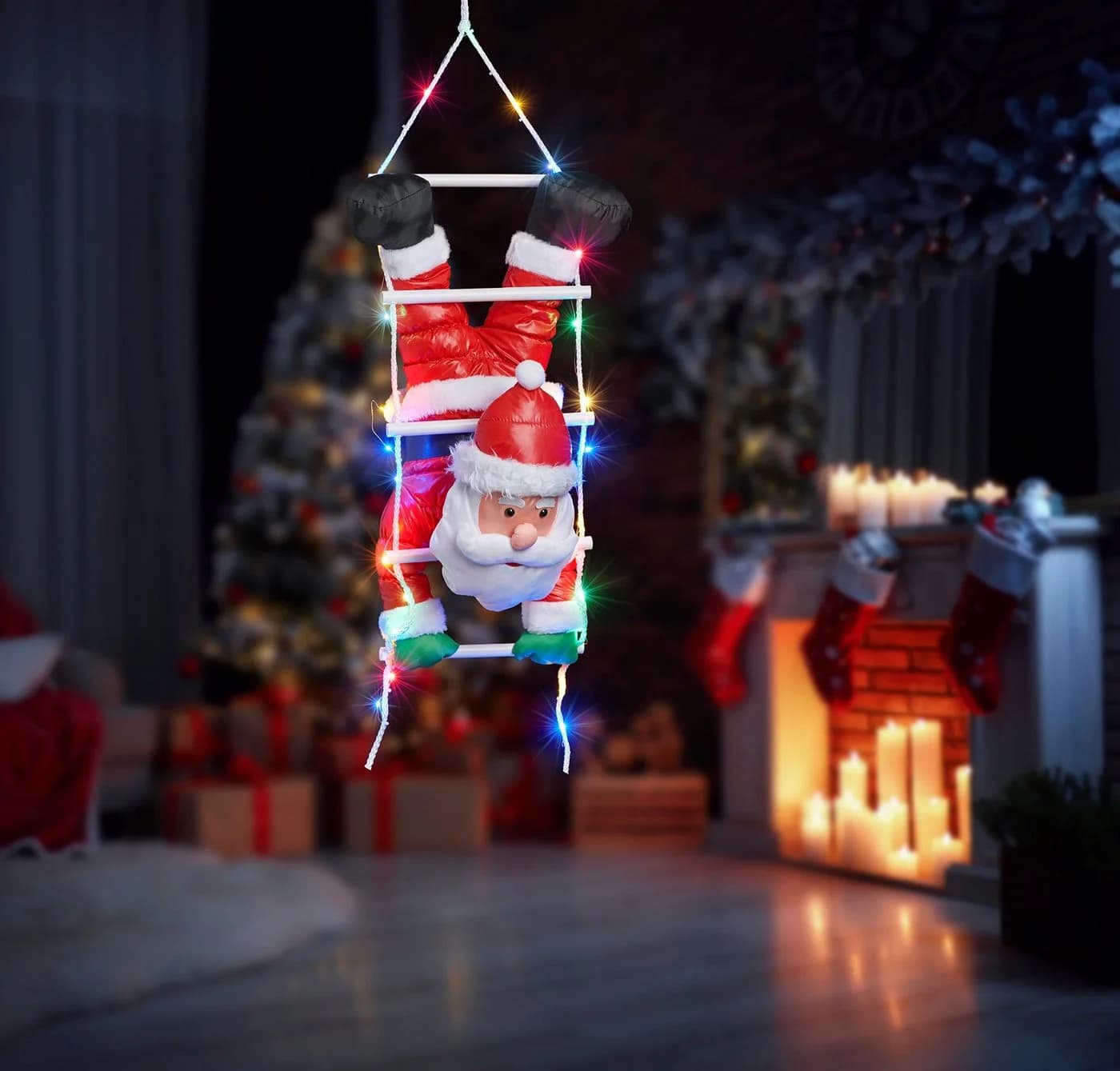 BONETTI LED Weihnachtsmann Dekofigur Bunt 110cm