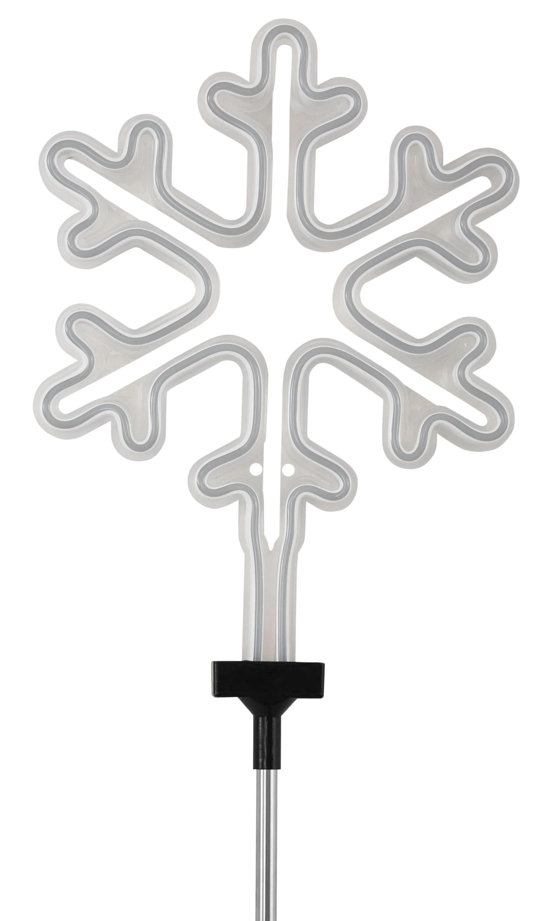 BONETTI LED Gartenleuchte Schneeflocke Schwarz-Weiß Silber
