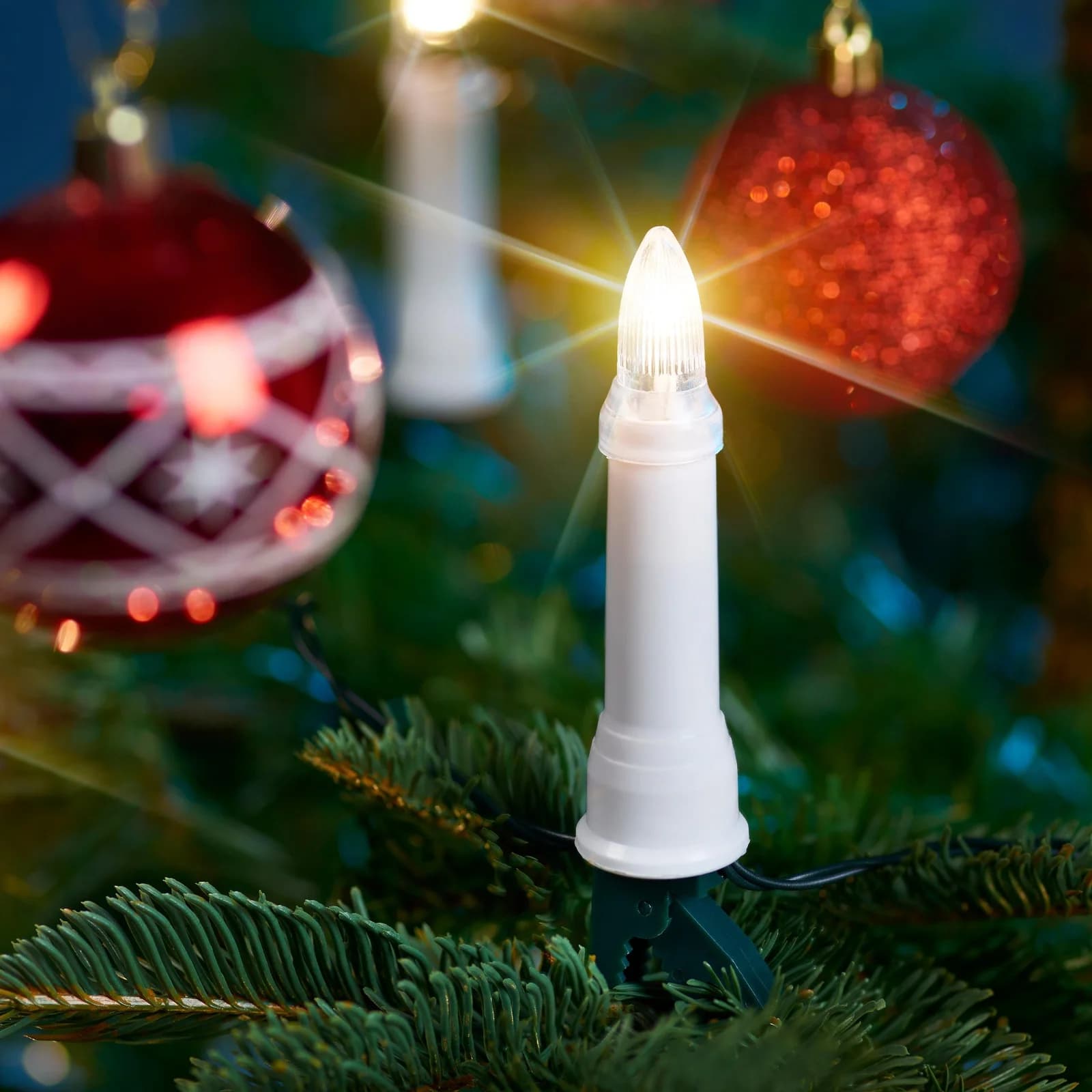 IC WINTERWORLD LED-Christbaumkerzen 30 Stk. Grün Warmweiß