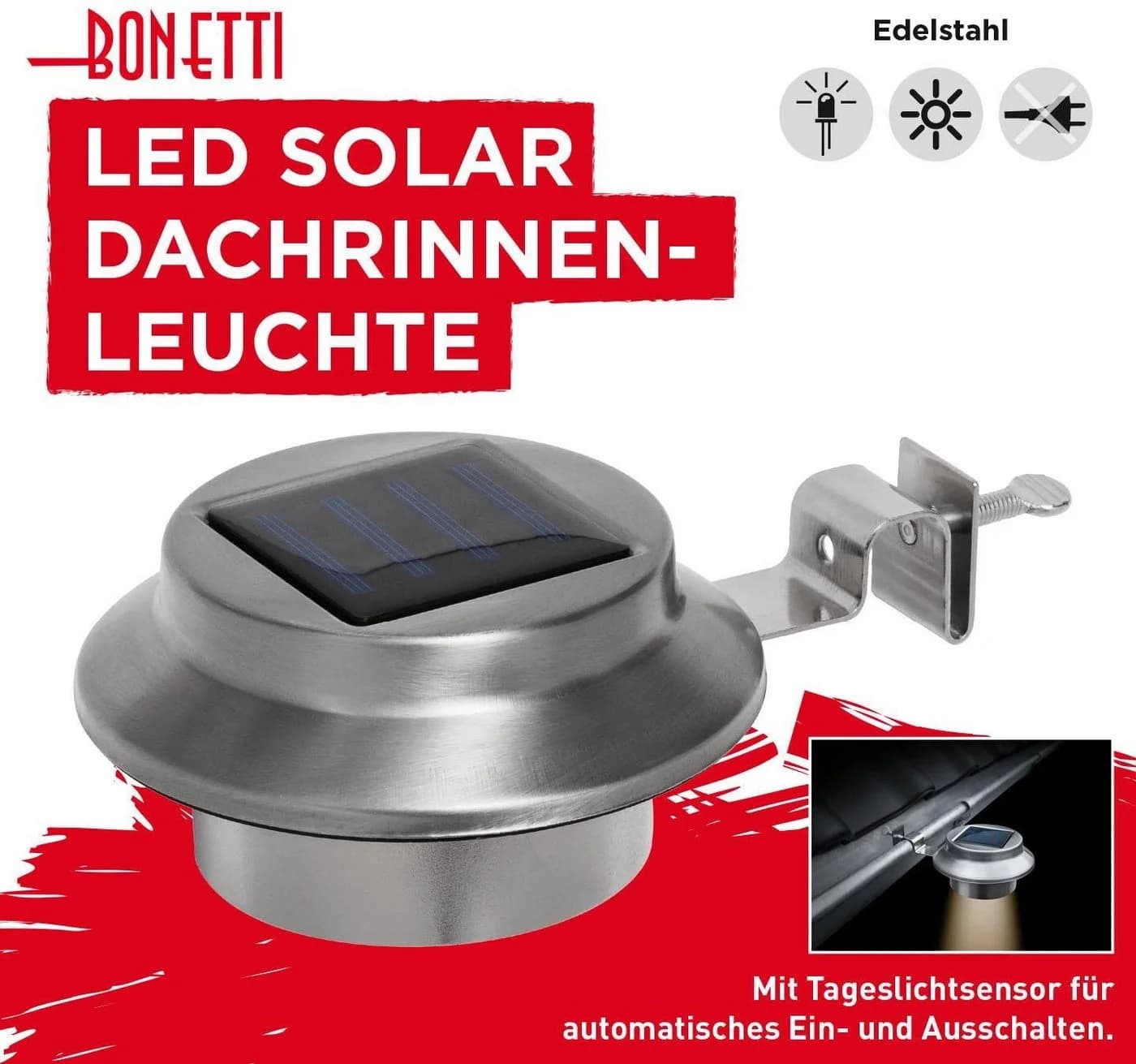 IC GARDENSTYLE Dachrinnenleuchten Set 4-tlg. Solar LED Silber - Bild 5