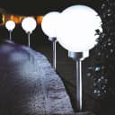 BONETTI LED Solar Gartenleuchte Weiß Kugelform Bild 1