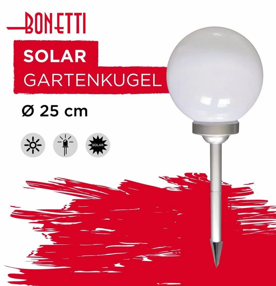 BONETTI LED Solar Gartenleuchte Weiß Kugelform - Bild 4
