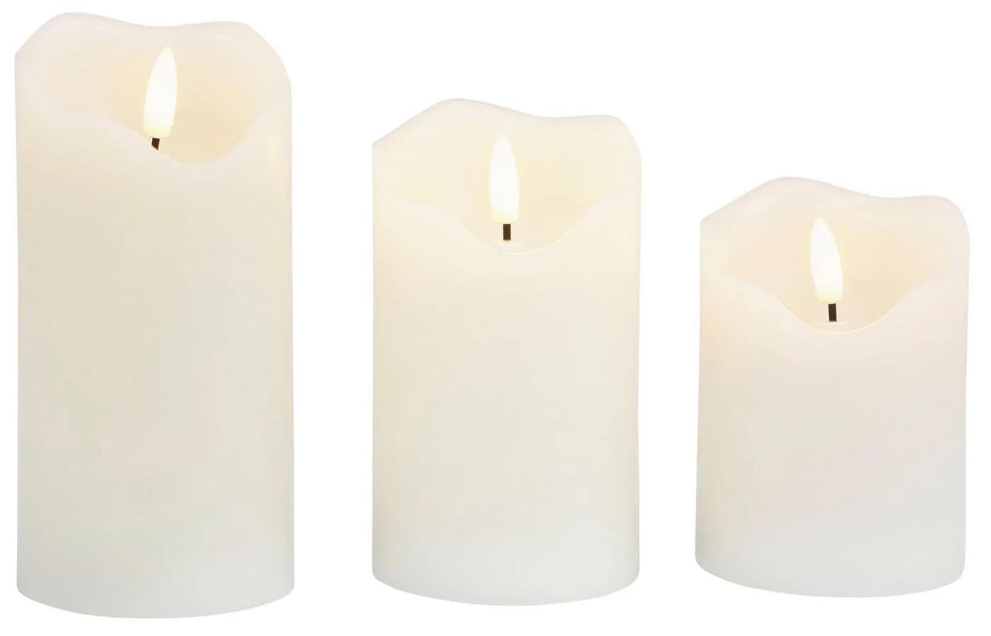 BONETTI LED-Kerzen-Set 3er beige 3D-Flammeneffekt Timer - Bild 2