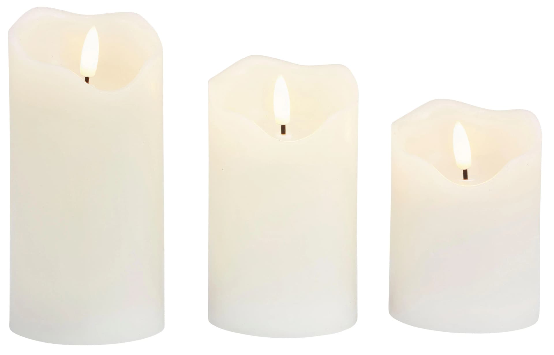 BONETTI LED-Kerzen-Set 3er beige 3D-Flammeneffekt Timer - Bild 5