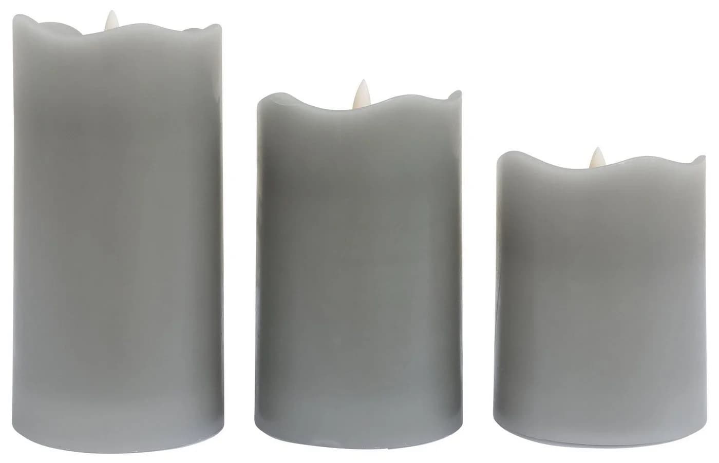 BONETTI LED Weihnachtsdeko 3er Set Anthrazit 7,5 cm Timer