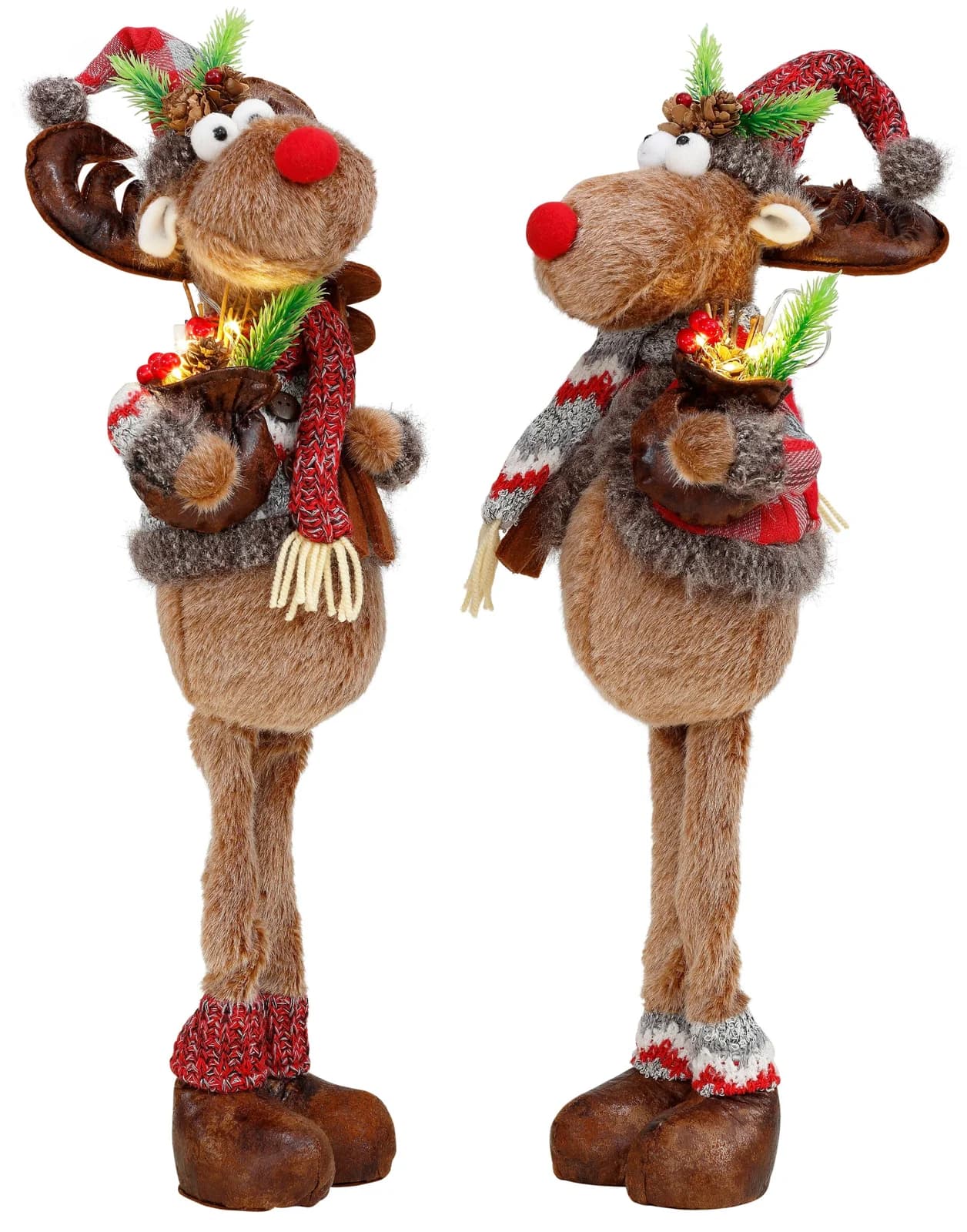 BONETTI LED Weihnachtsdeko Rentiere mit Skiern 2er Set